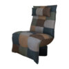 Patchwork stoel met meerdere stofkleuren