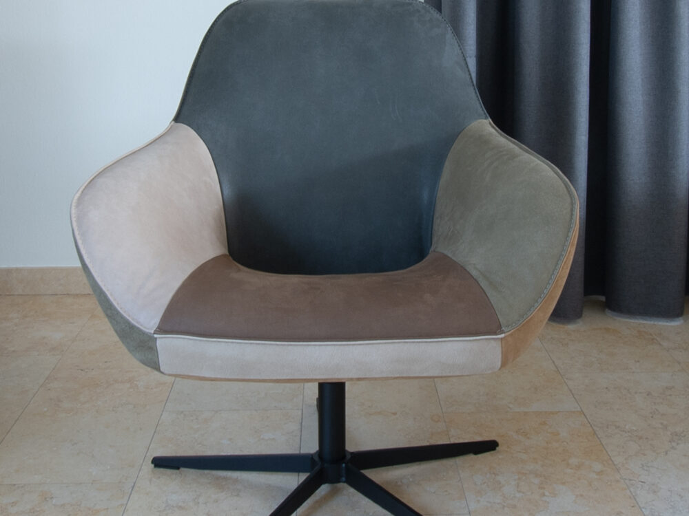 Patchwork draaifauteuil Hugo Laag - Afbeelding 7