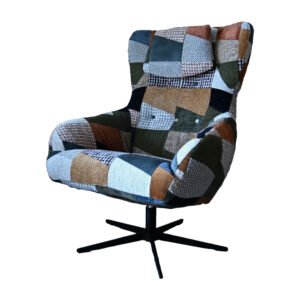Fauteuil met patchwork ontwerp