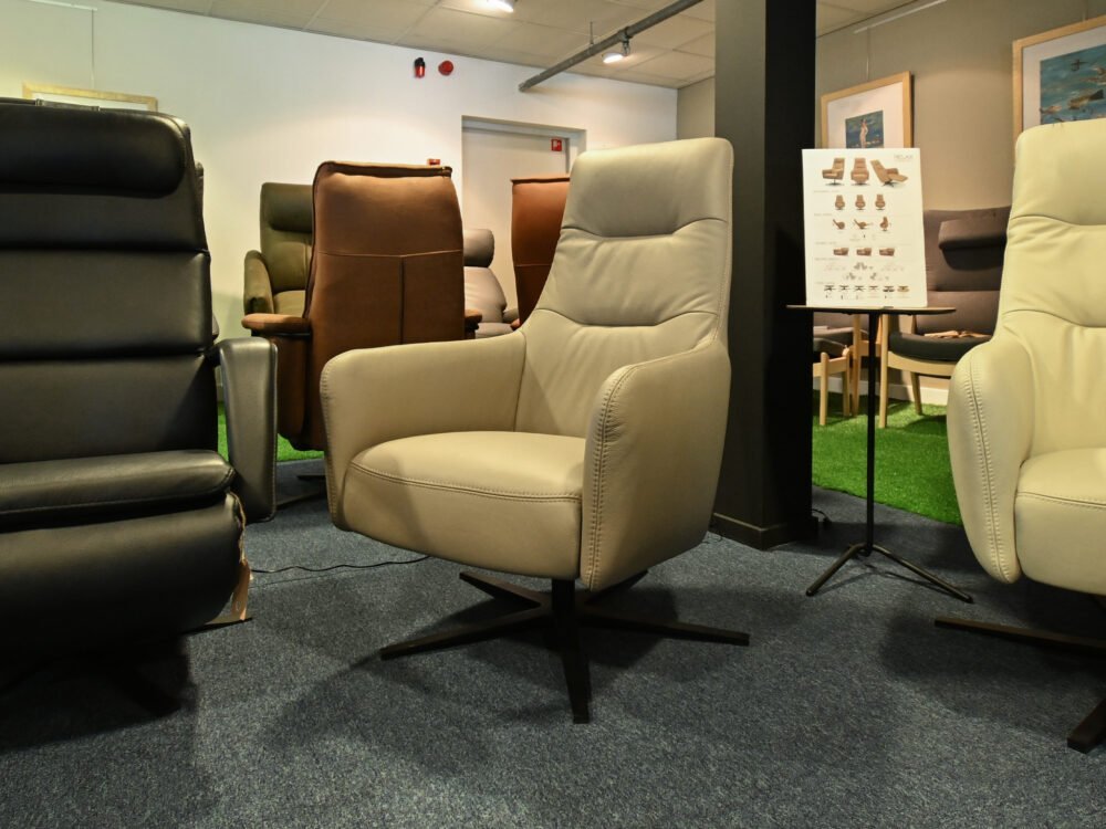 Leren draaifauteuil Harley Grey - Afbeelding 2