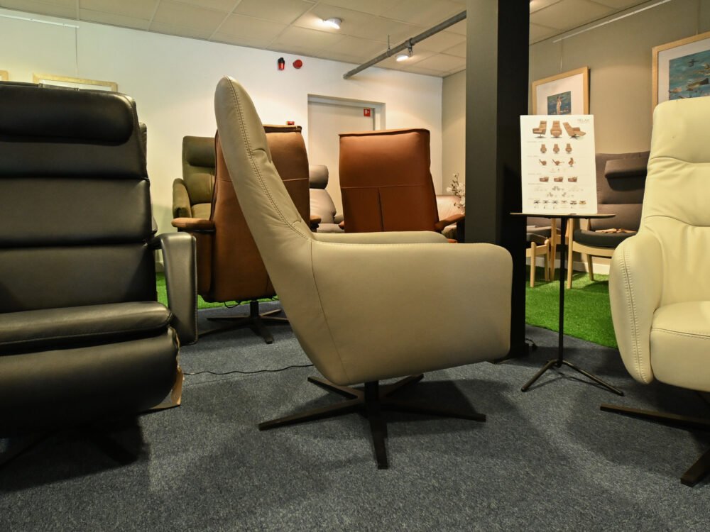 Leren draaifauteuil Harley Grey - Afbeelding 4