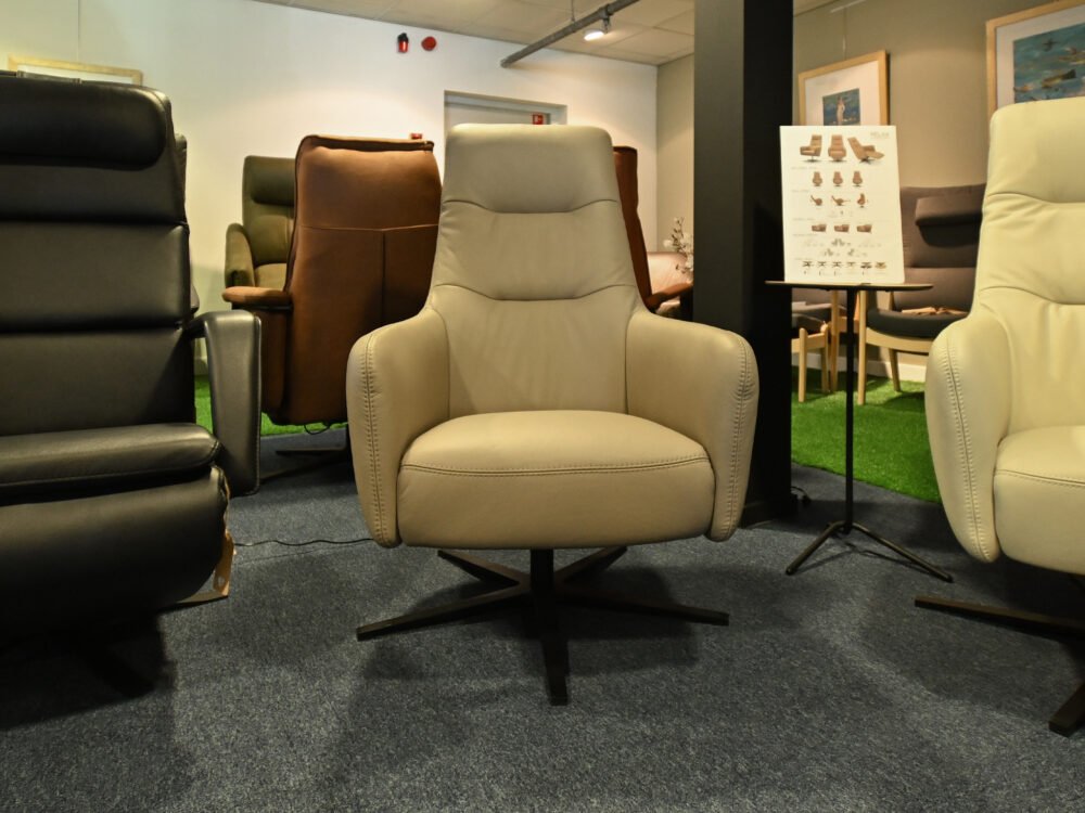 Leren draaifauteuil Harley Grey - Afbeelding 3