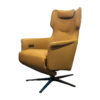 Relaxfauteuil in leer met een accu