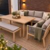 Garden Impressions low dining loungeset Rondo 6 delig Teak ACTIE!